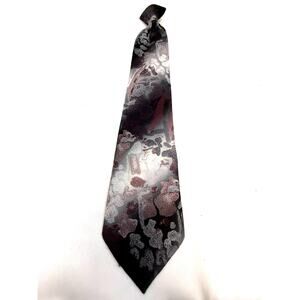 Wembley Tie clip-on made in USA purples mauve gray polyester